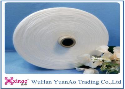 China Raw White Polyester sewing Yarn S and Z Twist Dyed Polyester Yarn Manufacturing Process for sale