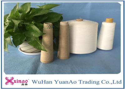 China Industrial Ring Spun 100 Polyester Knitting Yarn For Garment , Optical White Color for sale