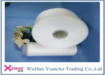 China Raw White Polyester Core Spun Yarn , Recycled 100% Spun Polyester Sewing Thread for sale