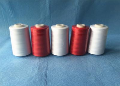 China Wear Resistant Polyester Core Spun Yarn 402 Count With Dyeable Pattern , Red Color for sale