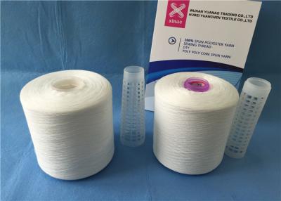 China 100% Polyester 20-60s Spun Raw White Yarn / Weaving Thread On Plastic Tube for sale