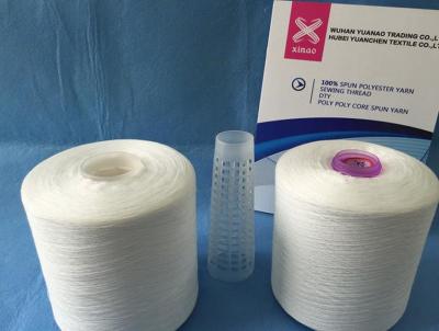 China High Strength 30/2 Plastic Tube Cone Ring Spun Polyester Yarn for sale