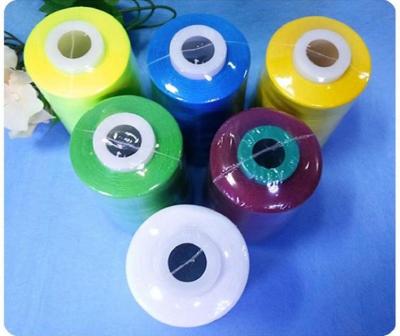 China Dyed 100% Polyester Sewing Thread 40/2 5000yards Bright Short Fiber Ring spun Virgin Yarn for sale