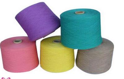 China High Twist Dyed Polyester Yarn On Plastic Core , Bright Core Spun Yarn for sale