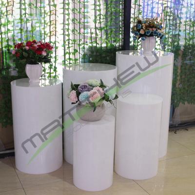 China White Acrylic Display Stand Wedding Acrylic Pedestal Around Party Acrylic Pedestal for sale