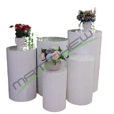 China White Acrylic Display Stand China Wholesale Acrylic Wedding Pedestal Around Party Acrylic Pedestal For Wedding Events for sale