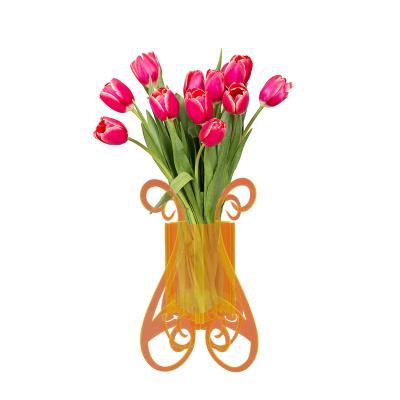 China Displaying Goods Wedding Party Office Carved Decorative Unique Elegant Acrylic Flower Creative Vase for sale