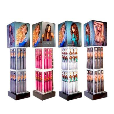 China Store Display Stand Four Position Hair Extension Wig Display Rack Side Wig Display Rack for sale