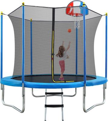 China With Protective Net Indoor Playground Jumping Trampoline With Small Basketball Hoop Trampoline Manufacturers for sale