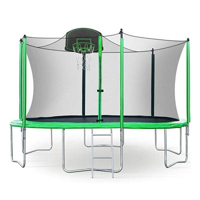 China With protective net high quality and cheap 14FT trampoline outdoor park with basketball hoop sales for kids for sale