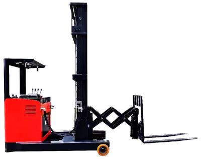 China Transfer Materials Younglift Earth Moving 1.4 Ton Electric Scissor Pantograph Reach Forklift For Wasehouse Jobs Forklifts for sale