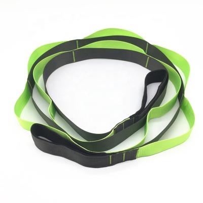 China Factory Wholesale 12-Segment Polyester Strap Yoga Stretch Safely Strap Adjustable Yoga Band for sale