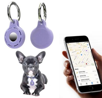 China Silicone Cat Dog Collar Airtag Case Pet Anti-fall Trackers Protective Shell For Airtags witn Key Chain Holder for sale