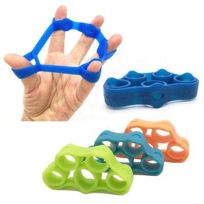 China Silicone Finger Gripper Strength Trainer Resistance Band Hand Grip Wrist Yoga Stretcher Finger Exerciser 7.5*4*1.3cm for sale