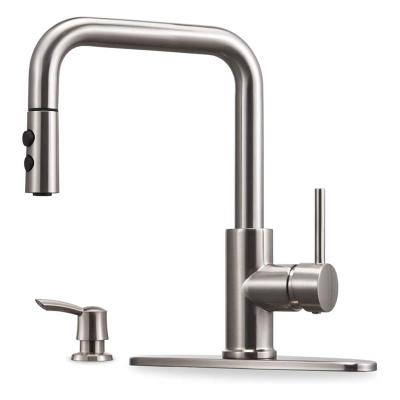 China Pull Out Spray Retractable Luxury Stainless Steel Modern Silicone Upc Wall Mount Touchless Mixed Gold Pull Out Brass Kitchen Sink Faucet for sale