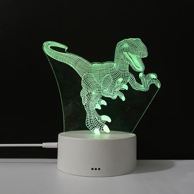 China 7 Warm Lamp flashing lights 3D Colors of light 7 Night of Dinosaur Horse Dinosaur of the 3D sale of colors for the bedroom of boys of boys for sale