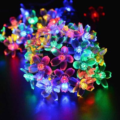 China YF Garland Garden Decor Fairy Holiday Lighting Outdoor Waterproof Flower Solar Power LED String Light for sale