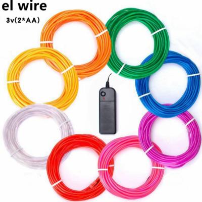 China Flexible Neon Lamp Glow EL Wire Rope Cable LED Lights For Christmas DIY Decoration Shoes Clothing 2.3mm for sale