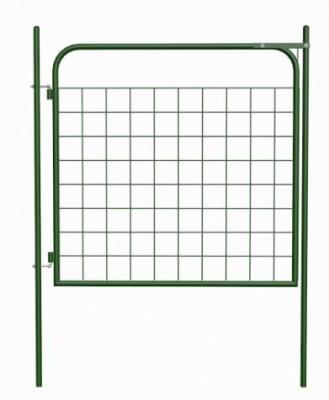 China Easily Assembled Green Powder Coated Wrought Iron Garden Gate Design, Simple Gate Design for sale