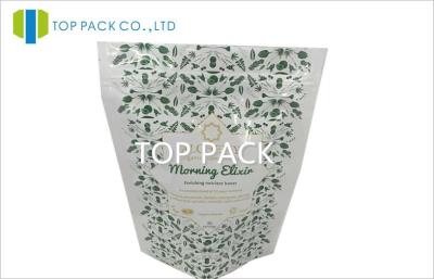 China Green Artwork Plastic Stand Up Pouches Protein Powder Foil Lamination for sale