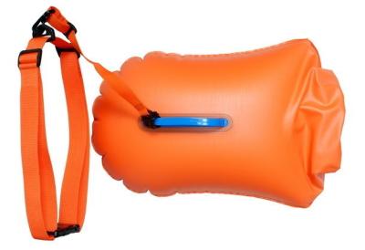 China Bright Orange Dry Bag Inflatable Safer Swimmer Buoy For Open Water Swimming for sale