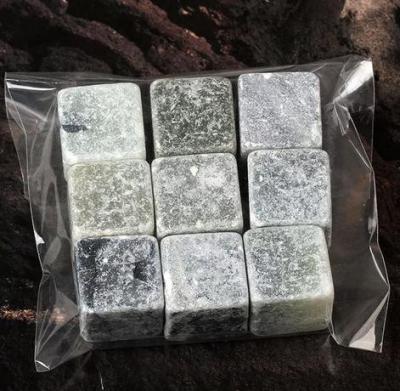 China 2cm retail soapstone whiskey stones 9pcs set in opp bag for sale