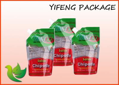 China Plastic Tomato Sauce Pouch Leak Proof Spout Bag Packaging 9 Colors Printed for sale