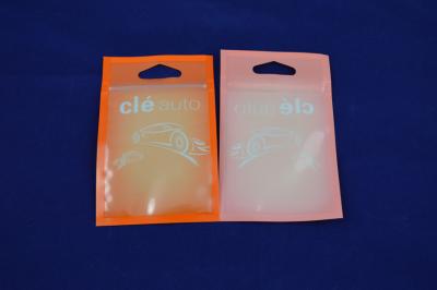 China Pink Sealing Small Zippered Pouch Packaging , Flat Poly Bags With Valve for sale