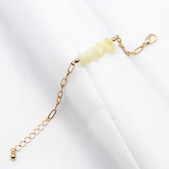 China Moissanite Alloy Beaded Bracelets Anklets Natural Stone Gold Women Bracelets for sale