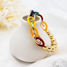 China Lover'S Stainless Steel Men Bracelet Elastic Rope Yellow Gold Inner Diameter 7.5cm for sale