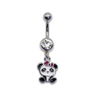 China Panda Pendant Belly Button Piercings Jewelry Silver Color Plated OEM ODM for sale