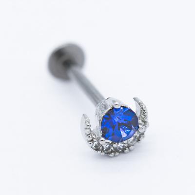 China Blue Crystal 16g Labret Piercing Jewelry for sale