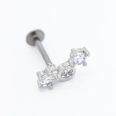 China 8mm Silver Color Labret Piercing Jewelry Studs 316 Stainless Steel for sale