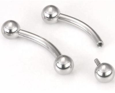 China 16G Internally Threaded Earrings Curved Tragus Eyebrow Bar G23 Titanium for sale