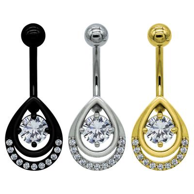 China Crystal Water Drop Dancing Diamond Jewelry Belly Dance Chain Piercing Ring for sale