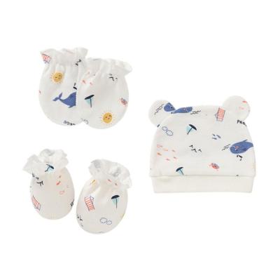 China Newborn Baby Cotton 6 Piece Hat Mitt And Socks Set UL210510002 for sale