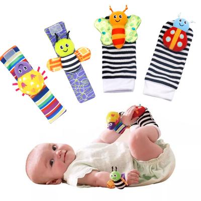 China 2021 Popular Animal Children's Toy Plush Wrist Rattle Baby Infant Newborn Foot Bumps AL21070B5 for sale