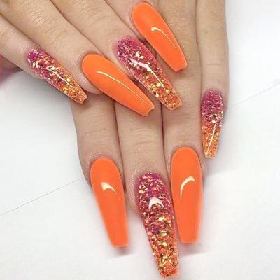 China Nail Art Salon Super Long Fake Nails Shiny Coffin Press On Nails Ballerina Acrylic Fake Nail Tips for sale