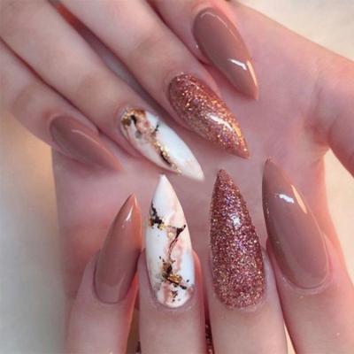 China Nail Art Salon Long Coffin False nails full coverage false nails tips press on nails for sale