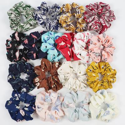 China Elastic Chiffon Flamingo Sun Flower Hair Band Hair Scrunchie Ponytail Holder UL200407003 for sale