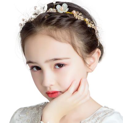 China Wholesale Rhinestone/Alloy Children's Performance Hair Accessories Princess Crystal Pearl Hair Band for sale