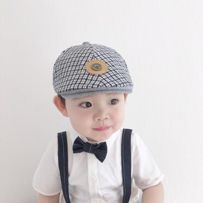 China Soft hot sale child berets spring and summer new fashion plaid hat for baby boy for sale