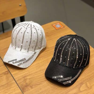 China New Fashion 2021 Summer COMMON Pierced Diamond Hat Mesh Hat Embroidered Hats For Travel for sale