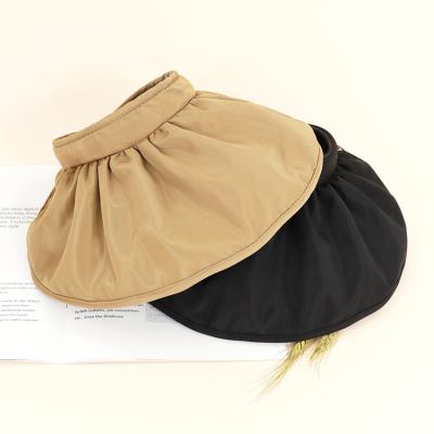 China Lightweight Polyester/Cotton Wide Brim Rolled Sun Visor Summer Beach Sun Hat For Women for sale