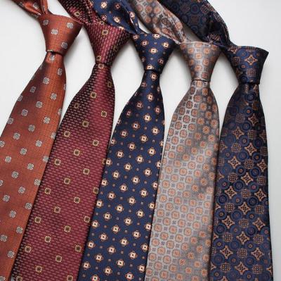 China Polyester Business Classic Tie Woven Jacquard Neck Ties For Men for sale