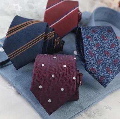 China High Quality Polyester 7cm Business Classic Tie Woven Jacquard Neck Ties For Men for sale