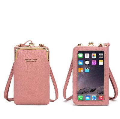 China PU Small Cross - Body Cell Phone Pouch Shoulder Bag For Women for sale