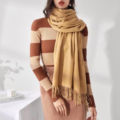 China Cashmere Wholesale Tassel Solid Pashmina Scarf For Men And Women for sale