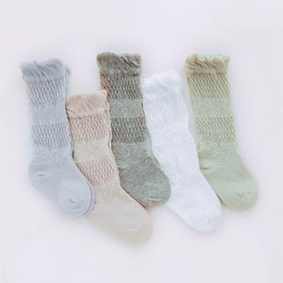 China 2021 Wholesale New Summer Cotton Mosquito Repellent Breathable Thin Knee High Socks QUICK DRYING Baby Socks for sale