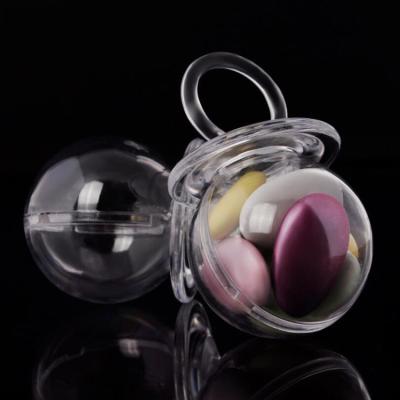 China Food Grade PS Clear Baby Pacifiers Candy Boxes Chocolate Sweet Box For Baby Shower Party for sale